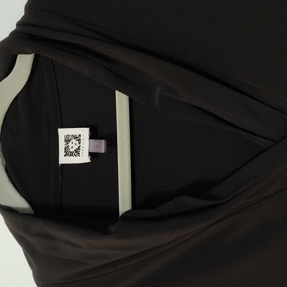 Kim Rogers Size XL Black Sleeveless V Neck Cowl Detail Shell Blouse Layering - Picture 3 of 14